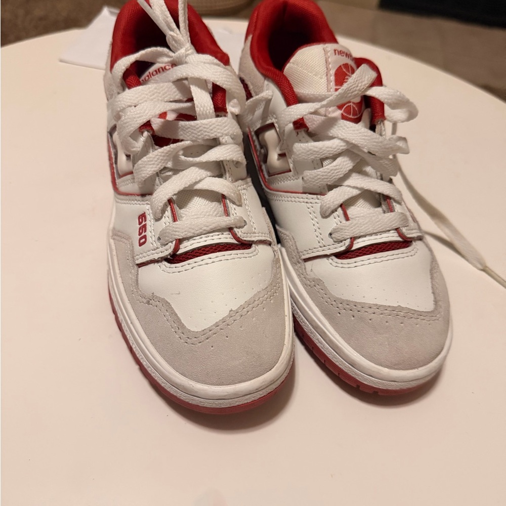 New Balance Kids' Red and White Sneakers